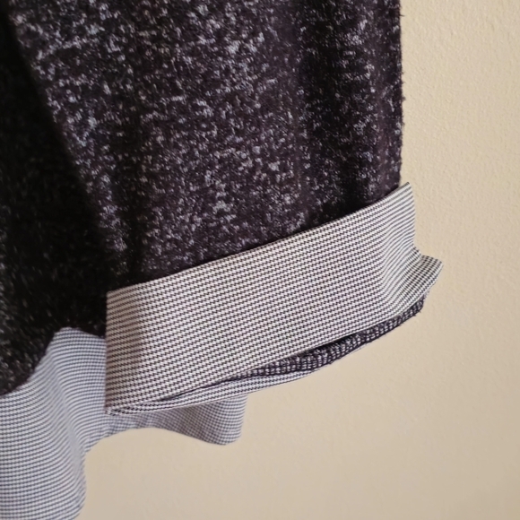 Faith and Joy Dark Grey Top & Plaid Jeweled Collar Size Large - Picture 7 of 11